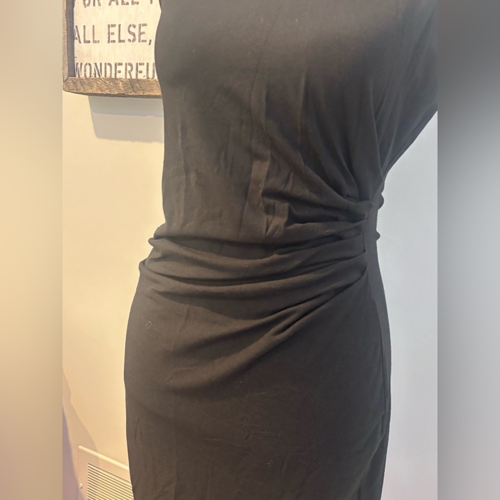 Theory Jorainna Ruched Tank Dress- Black - Picture 4 of 10